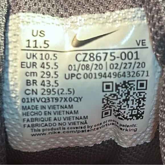 Nike Downshifter 10 Men’s Athletic Running Sneakers Black Iron Grey US 11.5 Used - Picture 8 of 8